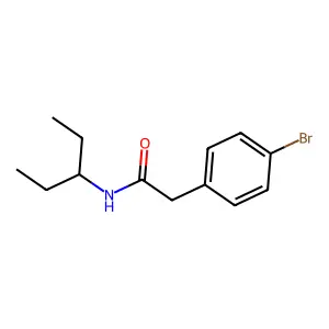 2-(4-bromophenyl)-N-pentan-3-ylacetamide structure