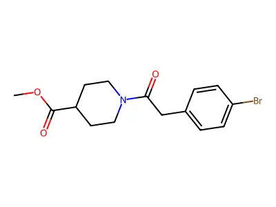 Methyl 1-[(4-bromophenyl)acetyl]piperidine-4-carboxylate structure
