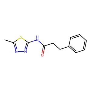 N-(5-methyl-1,3,4-thiadiazol-2-yl)-3-phenylpropanamide structure