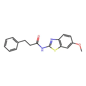 N-(6-methoxy-1,3-benzothiazol-2-yl)-3-phenylpropanamide structure