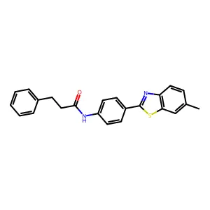 N-[4-(6-methyl-1,3-benzothiazol-2-yl)phenyl]-3-phenylpropanamide structure