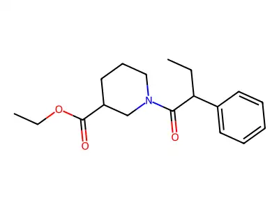 Ethyl 1-(2-phenylbutanoyl)piperidine-3-carboxylate structure