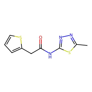 N-(5-methyl-1,3,4-thiadiazol-2-yl)-2-(thiophen-2-yl)acetamide structure