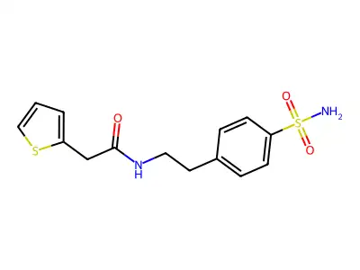 N-(2-(4-(aminosulfonyl)phenyl)ethyl)-2-(2-thienyl)acetamide structure