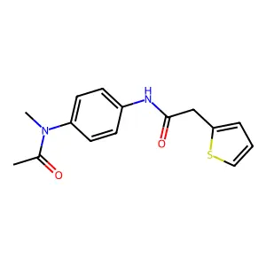 N-[4-[acetyl(methyl)amino]phenyl]-2-thiophen-2-ylacetamide structure