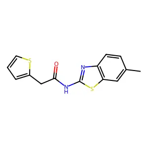 N-(6-methyl-1,3-benzothiazol-2-yl)-2-(2-thienyl)acetamide structure