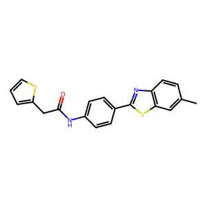 N-[4-(6-methyl-1,3-benzothiazol-2-yl)phenyl]-2-(thiophen-2-yl)acetamide structure