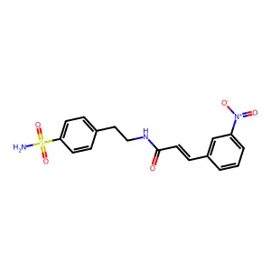 (E)-3-(3-nitrophenyl)-N-[2-(4-sulfamoylphenyl)ethyl]prop-2-enamide structure