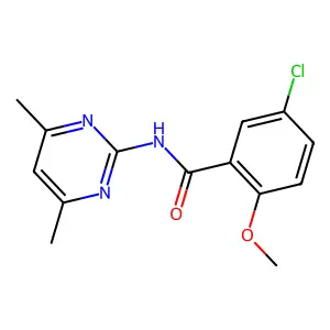5-chloro-N-(4,6-dimethylpyrimidin-2-yl)-2-methoxybenzamide structure