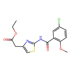 Ethyl {2-[(5-chloro-2-methoxybenzoyl)amino]-1,3-thiazol-4-yl}acetate structure