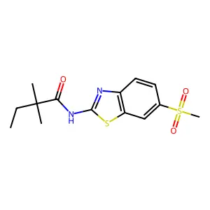 2,2-dimethyl-N-[6-(methylsulfonyl)-1,3-benzothiazol-2-yl]butanamide structure