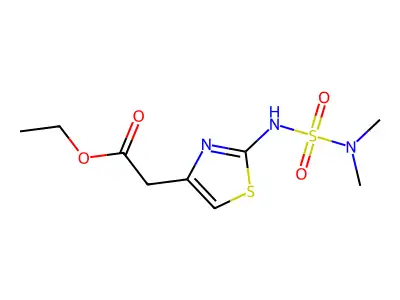 Ethyl 2-[[(dimethylamino)sulfonyl]amino]-4-thiazoleacetate structure