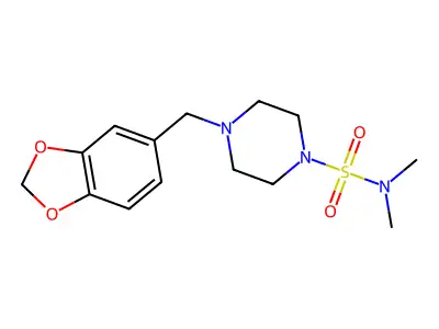 4-(1,3-benzodioxol-5-ylmethyl)-N,N-dimethylpiperazine-1-sulfonamide structure