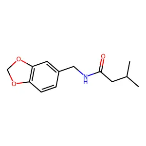 N-(1,3-benzodioxol-5-ylmethyl)-3-methylbutanamide structure