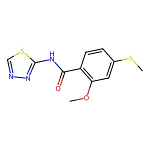 2-methoxy-4-(methylsulfanyl)-N-(1,3,4-thiadiazol-2-yl)benzamide structure