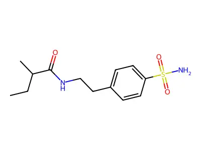 2-methyl-N-[2-(4-sulfamoylphenyl)ethyl]butanamide structure