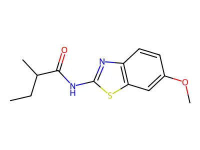 N-(6-methoxy-1,3-benzothiazol-2-yl)-2-methylbutanamide structure