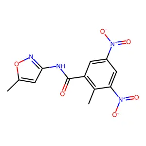 2-methyl-N-(5-methyl-1,2-oxazol-3-yl)-3,5-dinitrobenzamide structure