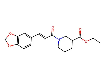 ethyl 1-[(2E)-3-(1,3-benzodioxol-5-yl)prop-2-enoyl]piperidine-3-carboxylate structure