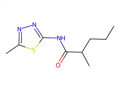 2-methyl-N-(5-methyl-1,3,4-thiadiazol-2-yl)pentanamide structure
