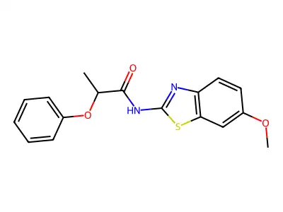 N-(6-methoxy-1,3-benzothiazol-2-yl)-2-phenoxypropanamide structure