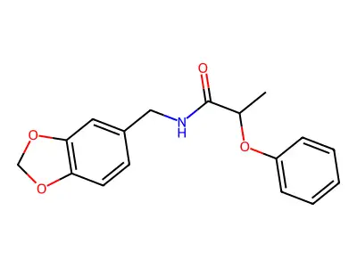 N-(1,3-benzodioxol-5-ylmethyl)-2-phenoxypropanamide structure