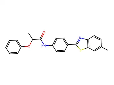 N-[4-(6-methyl-1,3-benzothiazol-2-yl)phenyl]-2-phenoxypropanamide structure