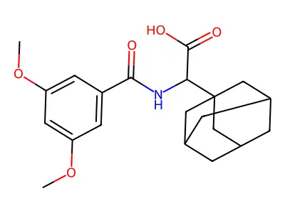 1-Adamantyl[(3,5-dimethoxybenzoyl)amino]acetic acid structure