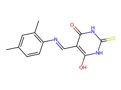5-{[(2,4-DIMETHYLPHENYL)AMINO]METHYLIDENE}-2-SULFANYLIDENE-1,3-DIAZINANE-4,6-DIONE structure