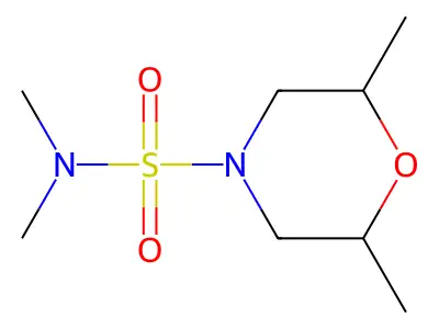 N,N,2,6-tetramethylmorpholine-4-sulfonamide structure
