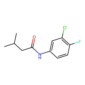 N-(3-chloro-4-fluorophenyl)-3-methylbutanamide structure