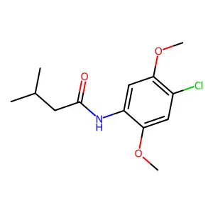 N-(4-chloro-2,5-dimethoxyphenyl)-3-methylbutanamide structure