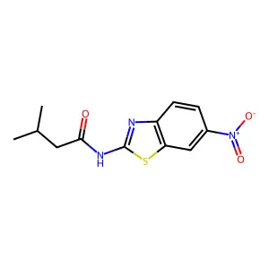 3-methyl-N-(6-nitro-1,3-benzothiazol-2-yl)butanamide structure