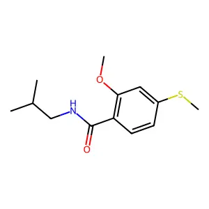 2-methoxy-N-(2-methylpropyl)-4-(methylsulfanyl)benzamide structure