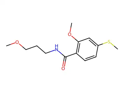 2-methoxy-N-(3-methoxypropyl)-4-(methylsulfanyl)benzamide structure