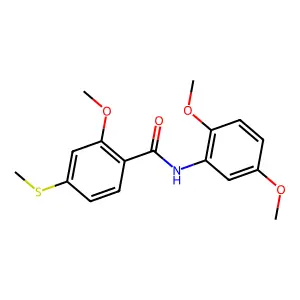 N-(2,5-dimethoxyphenyl)-2-methoxy-4-(methylsulfanyl)benzamide structure