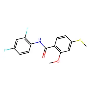 N-(2,4-difluorophenyl)-2-methoxy-4-(methylsulfanyl)benzamide structure