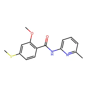 2-methoxy-N-(6-methylpyridin-2-yl)-4-methylsulfanylbenzamide structure