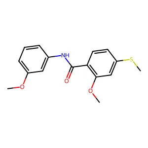 2-methoxy-N-(3-methoxyphenyl)-4-(methylsulfanyl)benzamide structure