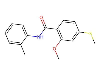 2-methoxy-N-(2-methylphenyl)-4-(methylsulfanyl)benzamide structure