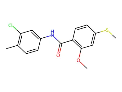 N-(3-chloro-4-methylphenyl)-2-methoxy-4-(methylsulfanyl)benzamide structure