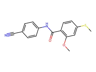 N-(4-cyanophenyl)-2-methoxy-4-(methylsulfanyl)benzamide structure