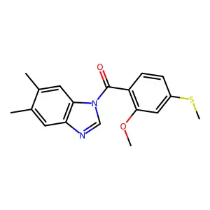 (5,6-Dimethylbenzimidazol-1-yl)-(2-methoxy-4-methylsulfanylphenyl)methanone structure