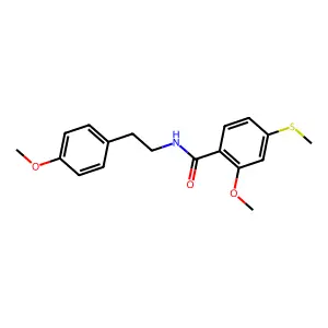 2-methoxy-N-[2-(4-methoxyphenyl)ethyl]-4-methylsulfanylbenzamide structure