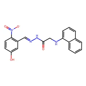 Glycine, N-1-naphthalenyl-, [(5-hydroxy-2-nitrophenyl)methylene]hydrazide structure