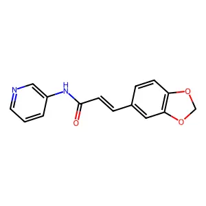(E)-3-(1,3-benzodioxol-5-yl)-N-pyridin-3-ylprop-2-enamide structure