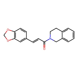 (2E)-3-(1,3-benzodioxol-5-yl)-1-(3,4-dihydroisoquinolin-2(1H)-yl)prop-2-en-1-one structure