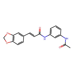 (E)-N-(3-acetamidophenyl)-3-(1,3-benzodioxol-5-yl)prop-2-enamide structure
