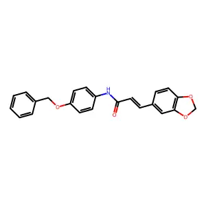 3-(1,3-benzodioxol-5-yl)-N-[4-(benzyloxy)phenyl]acrylamide structure