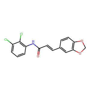 (E)-3-(1,3-benzodioxol-5-yl)-N-(2,3-dichlorophenyl)prop-2-enamide structure